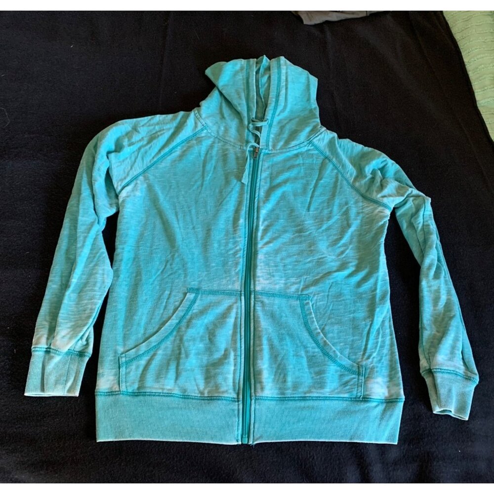 Exertek Womens Turquoise Zip-Up Hoodie Jacket Size Large